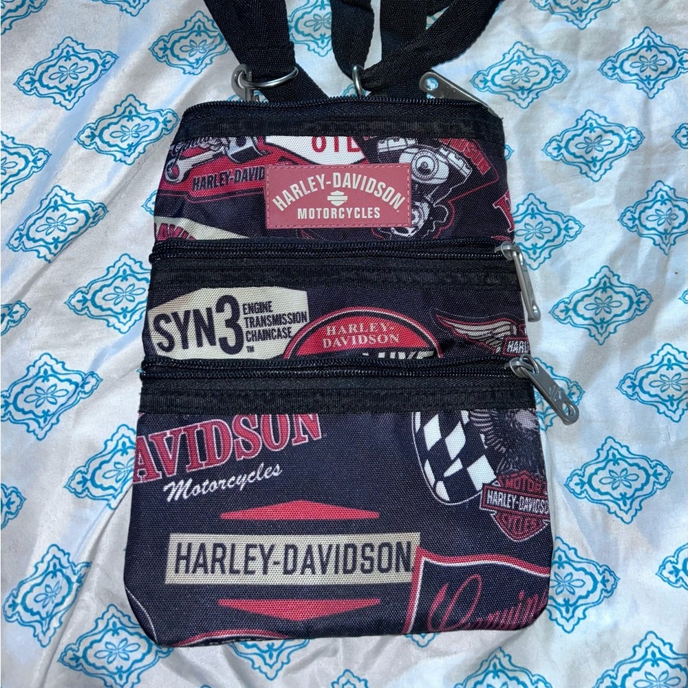 Harley-Davidson Black and Red Crossbody Bag